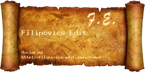 Filipovics Edit névjegykártya